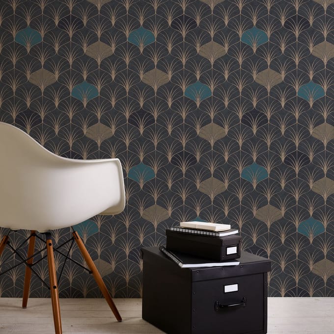 ART DECO BEHANG - Blauw Zwart Goud - AS Creation Pop Style