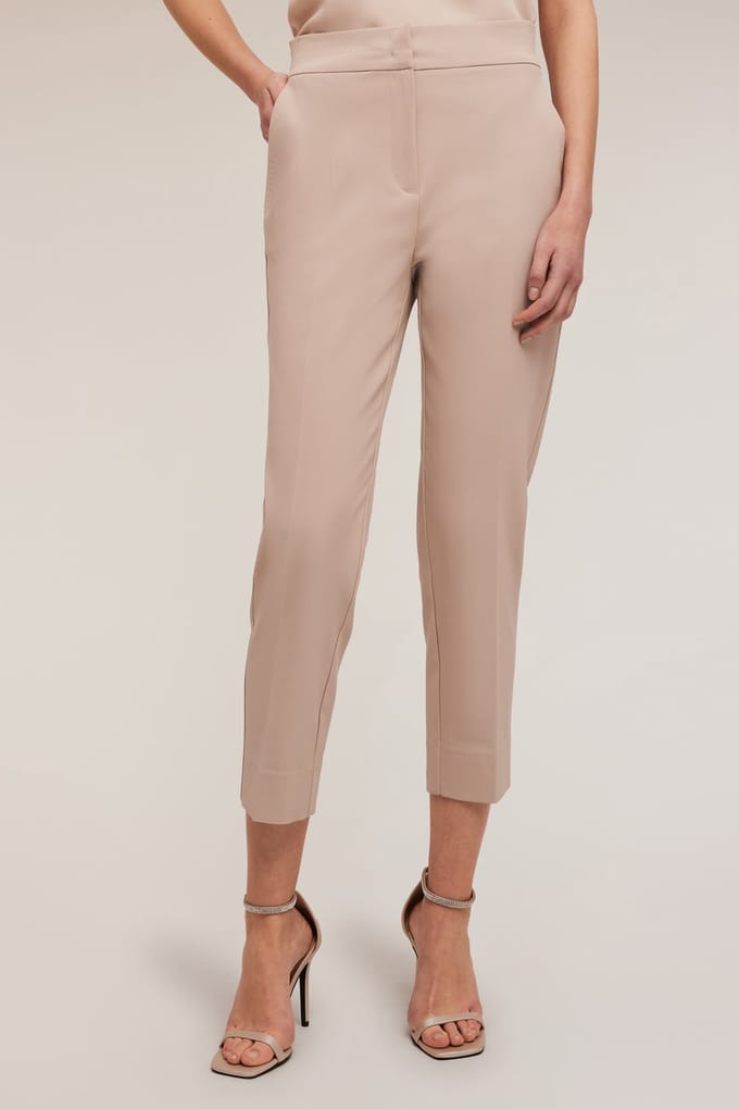 Motivi High-waisted Regular-fit Trousers Beige Größe: 34 | Stoffhosen Outlet | Damen | Braun