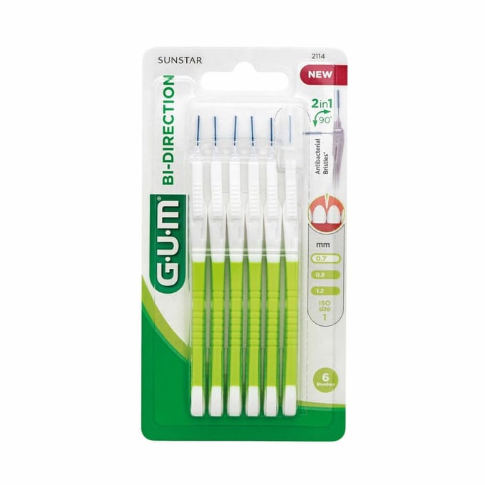 GUM - Bi-Directions 0.7 mm - 3 x 6 stuks - Voordeelverpakking