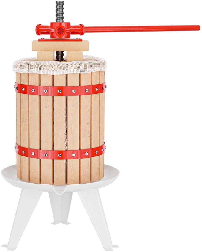 Borg 18 liter Fruitpers - Appelpers - Vruchtenpers - Incl. doek - Wijnpers - Ciderpers - Pers