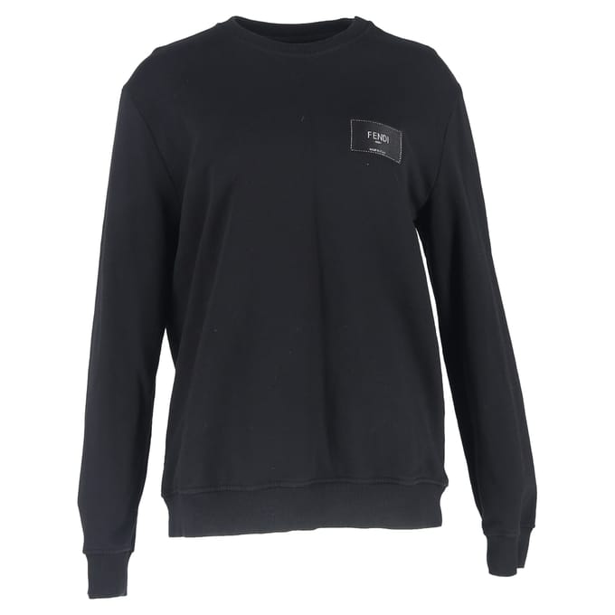Fendi sweatshirt met ronde hals in zwart katoen