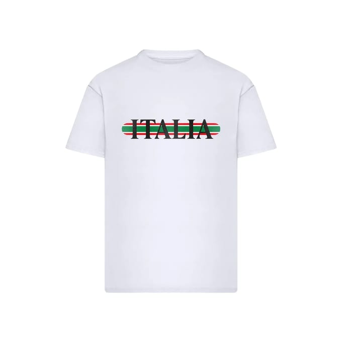 Mister Tee - Italia Stripes Oversize Heren Tshirt - L - Wit