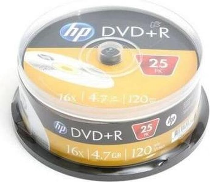 /DVD+R HP 4,7GB 25Pcs Cakebox 120Min Gold Protection Surface