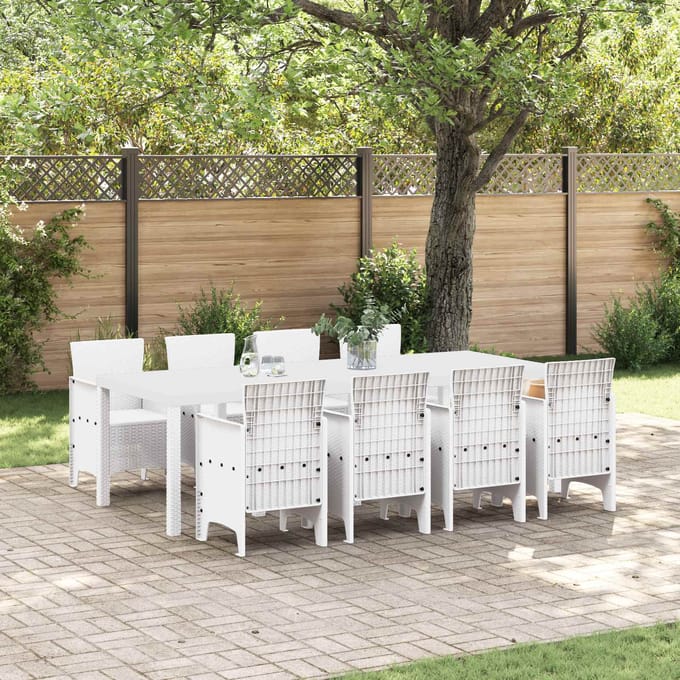 vidaXL - Tuin - Eettafel - Set - 9 - st - Lichtgrijs - Polypropyleen