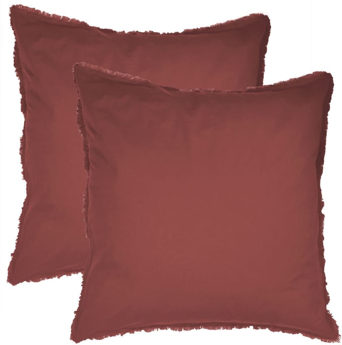 Matt & Rose Set Kussenslopen Bordeaux Rood - 65 x 65 cm - Gewassen Katoen
