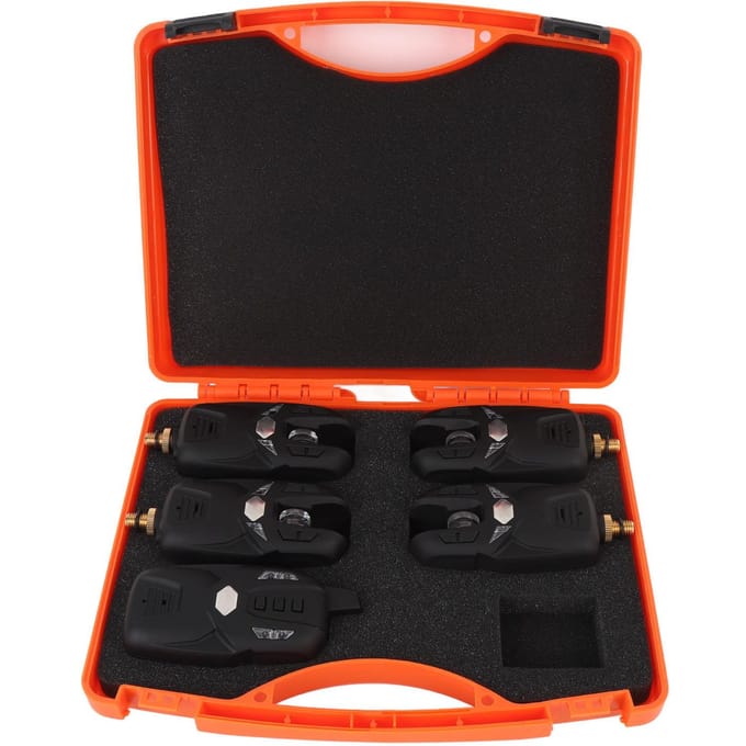 Visbeetmelder Indicatoren Set met 4 Werpers en 1 Ontvanger Beetdetectie Multifunctioneel black