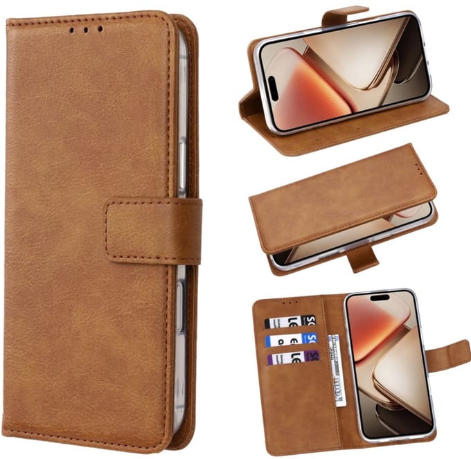 Cityhoesje - Bookcase Geschikt voor Samsung A27 – A-Quality Bookcase - Bruin