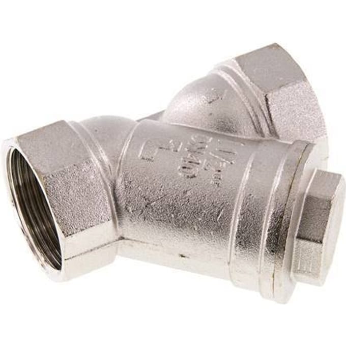 G 1 1/2'' Vernikkeld Messing Y-filter 0.5 mm Maaswijdte 20 Bar NBR - SLBN-112