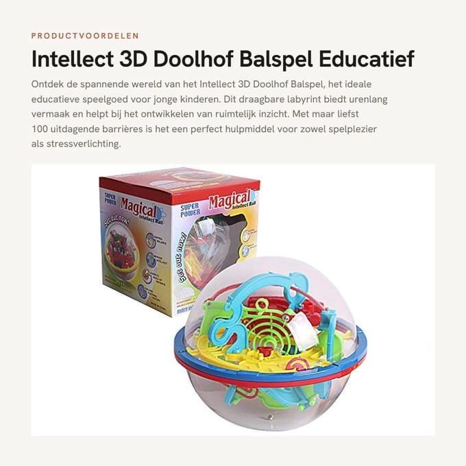 Educatief - Dailygoods- Doolhof Balspel 100 Uitdagende Barrières