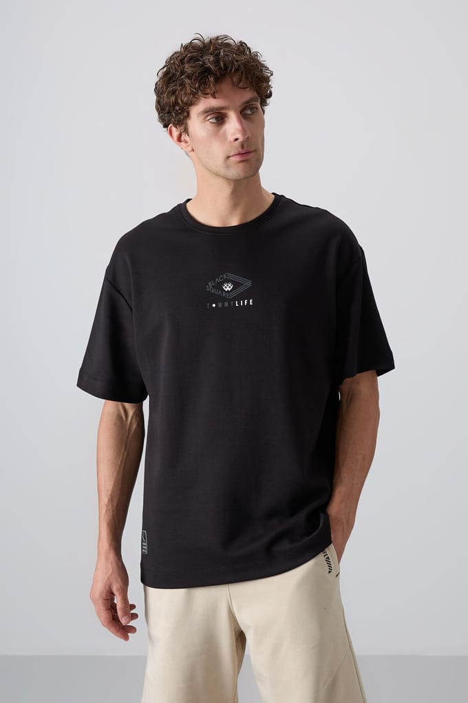 Oversized Katoenmix Logo T-shirt