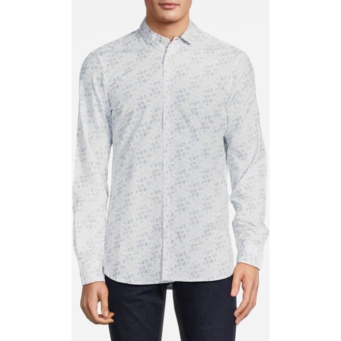 French Connection 6 Floral Cut Ls White Taglia: M | Camicie Casual Outlet | Uomo | Bianco