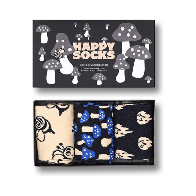 Happy Socks unisex giftbox 3P sokken monochrome magic multi
