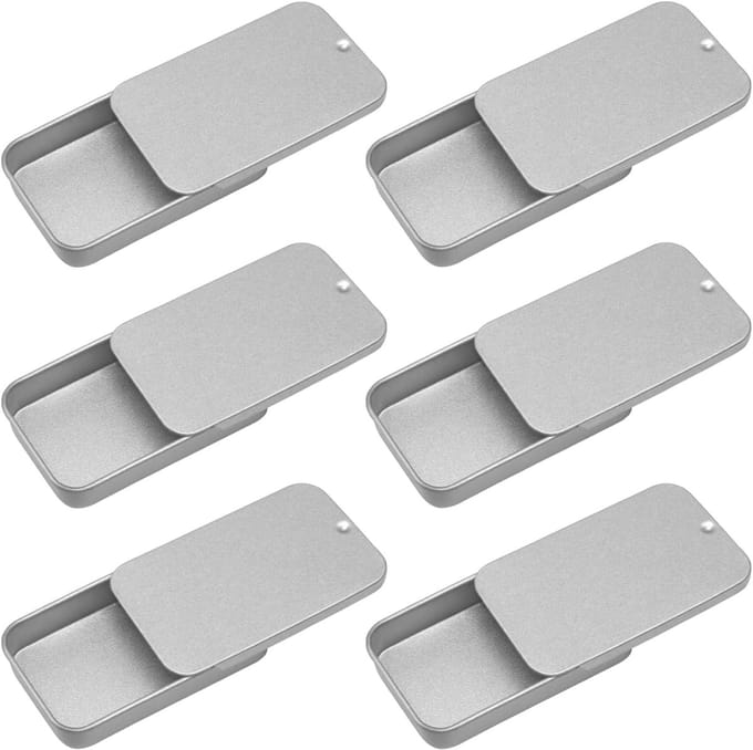 SolidKeus - Set van 6 Kleine Blikjes met Schuifdeksel