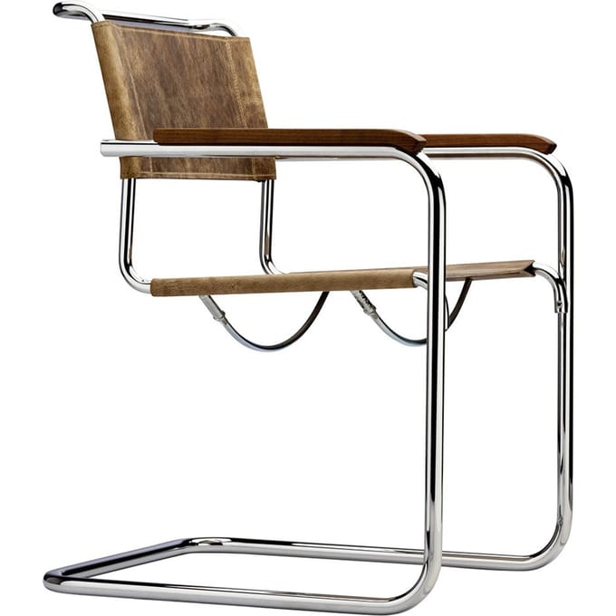 Thonet - S 34 Armleunstoel Pure materialen - bruin