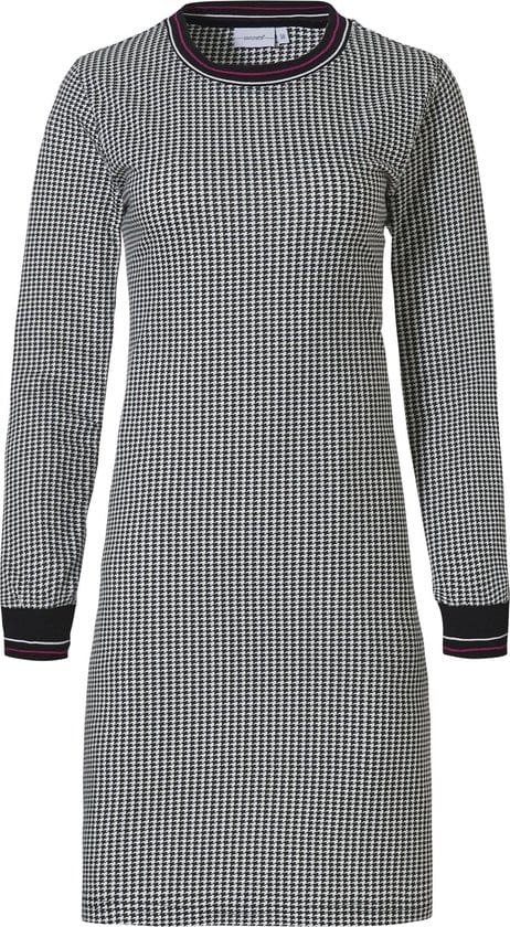 Pastunette Maat 38 Pied de Poule Vrouwen Nachthemd - Black