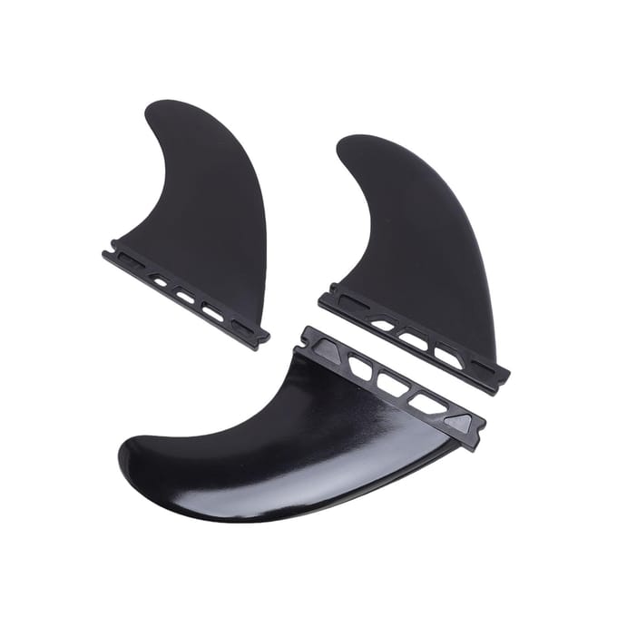 Surfboard Vinnen Set van 3 Stevig PVC Links Midden Rechts voor Longboard Shortboard Stand Up Paddle Board zwart
