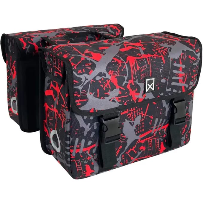 Willex - Dubbele Fietstas - FIRE print - Urban - 34L - Universele Bevestiging -