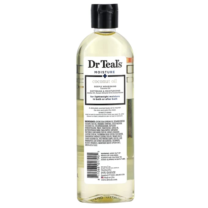 Dr. Teal's, Moisturizing Bath & Body Oil, Coconut Oil, 8.8 fl oz (260 ml) beige