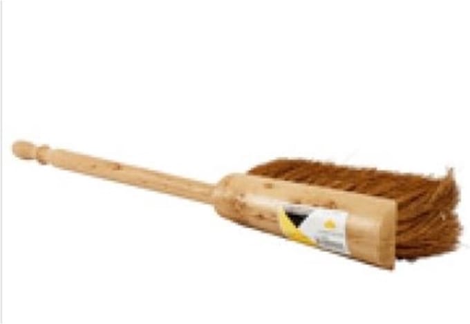 Luva handstoffer schoonmaak borstel met lange steel 60cm bruin.
