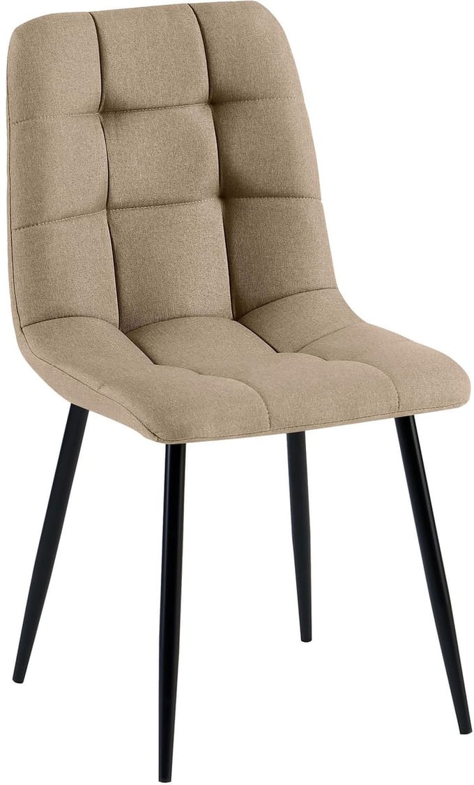 CLP Antibes Eetkamerstoel - Zonder armleuning - Metaal frame - Stof/taupe