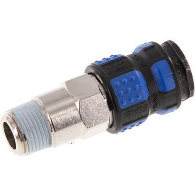 Vernikkeld Messing DN 7.8 Luchtkoppeling Snelkoppeling R 3/8 inch Buitendraad - CLS7-M-BN-P-BL-038