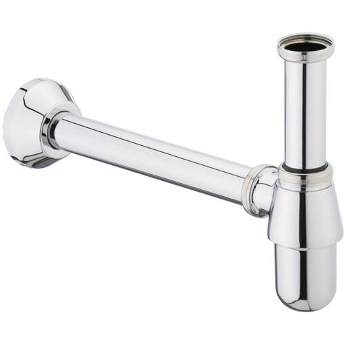 Hansgrohe Sifon 1.1/4inch - met rozet - inclusief muurbuis - messing chroom