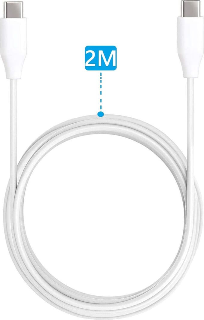 USB-C Snoer - 60W - USB C naar USB C - 2 Meter Lang - Sterke USB Type C Kabel - Datakabel - 480MBps - Voor GSM, Smartphone, Tablet, Telefoon, Laptop