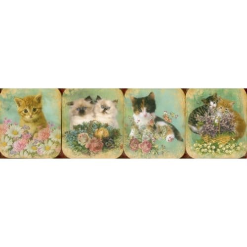 Pocket Note Set Of 4 Mini-Pads: Vintage Kittens - Press Peony
