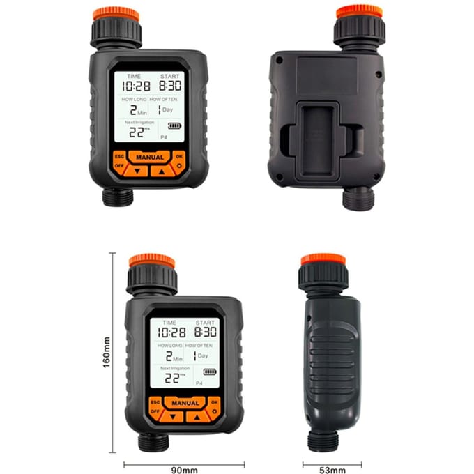Sproeier Timer Buiten Water Timer voor Tuinslang 1 Uitgang Groot LCD Scherm Programmeerbare Irrigatie Timer voor Tuin Without Rain Sensor gray