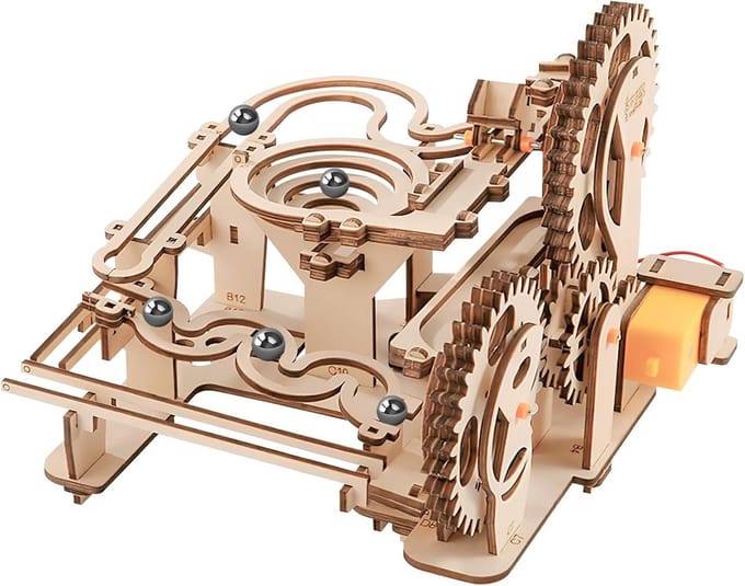 Houten Knikkerbaan Puzzel 3D Mechanisch Modelbouwset - 253 Delen