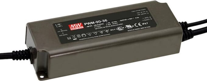 Mean Well PWM-40-24 LED-transformator Constante spanning 40.08 W 0 - 1.67 A 24 V/DC Dimbaar, PFC-schakeling, Overbelast