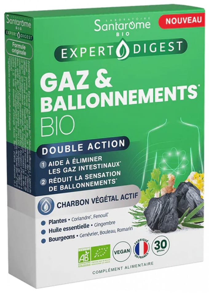 Santarome Gas & Bloating Organic 30 Softgels