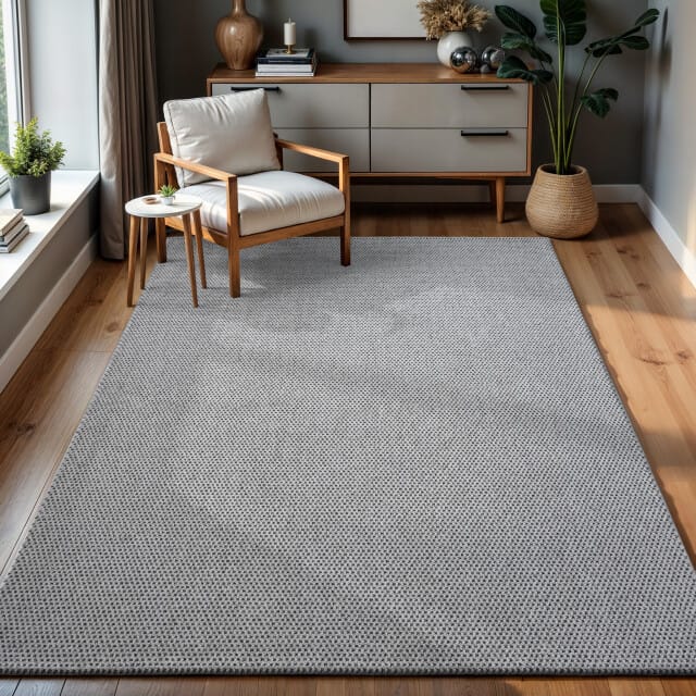 Muratap Lora plus laagpolig effen vloerkleed geweven design wit- 80x150 cm