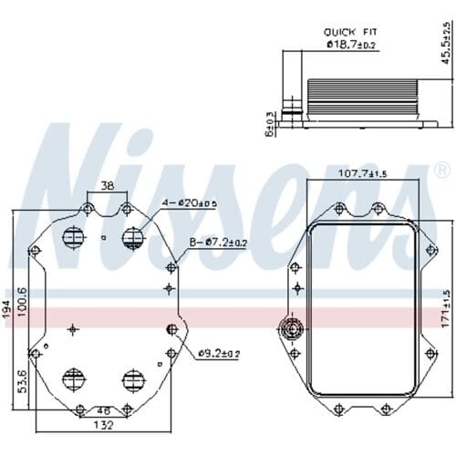 Olie radiator, motorolie NISSENS 91445