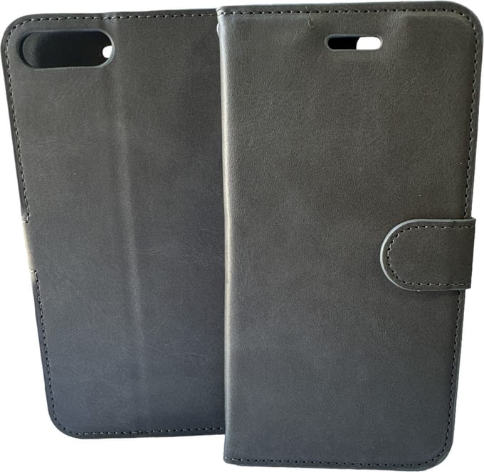 Portemonnee Book Case Hoesje Geschikt voor: iPhone 7 Plus / 8 Plus - Grijs