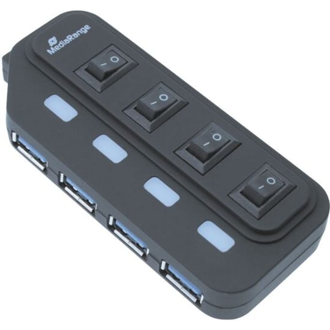 MediaRange 4-poorts USB 3.0-Hub met aan/uit knop