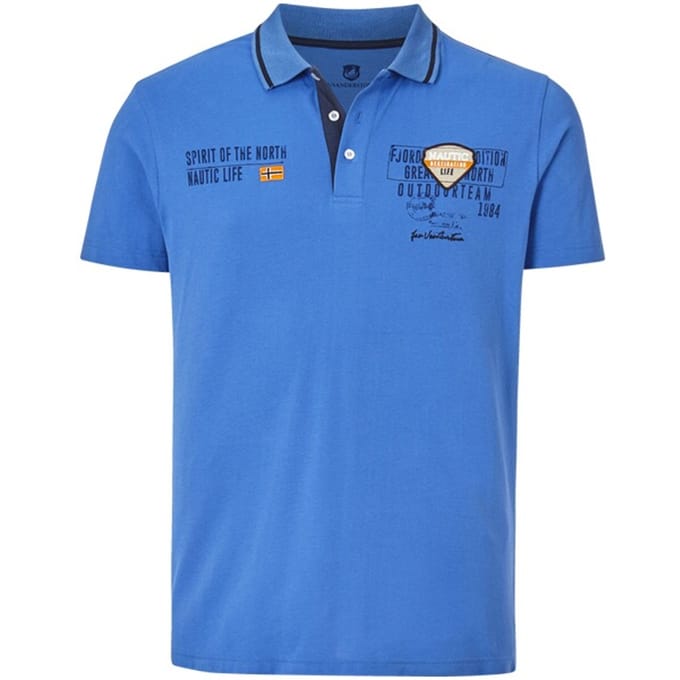 Jan Vanderstorm herren Poloshirt - 72/74 - blauw - Plus Size