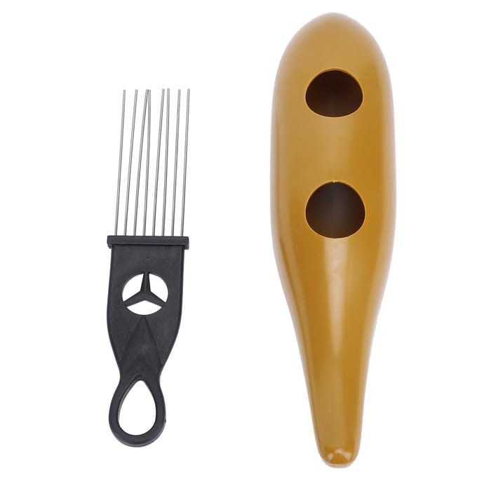 Guiro Instrument RVS en ABS Koffiekleur Visvorm Guiro Latijns Percussie Instrument beige