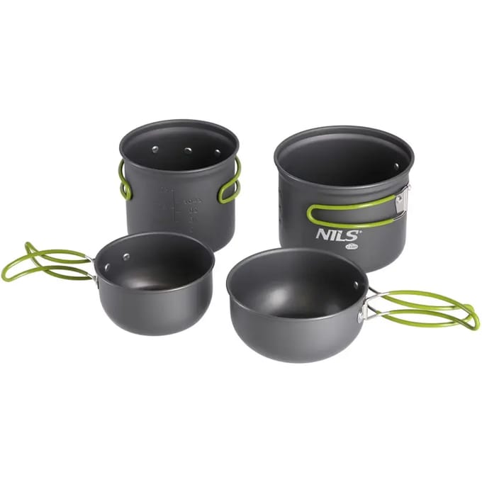 Nils Camp NC1767 - Menażka Set XL - Aluminium Anodized - Opvouwbare Handgrepen