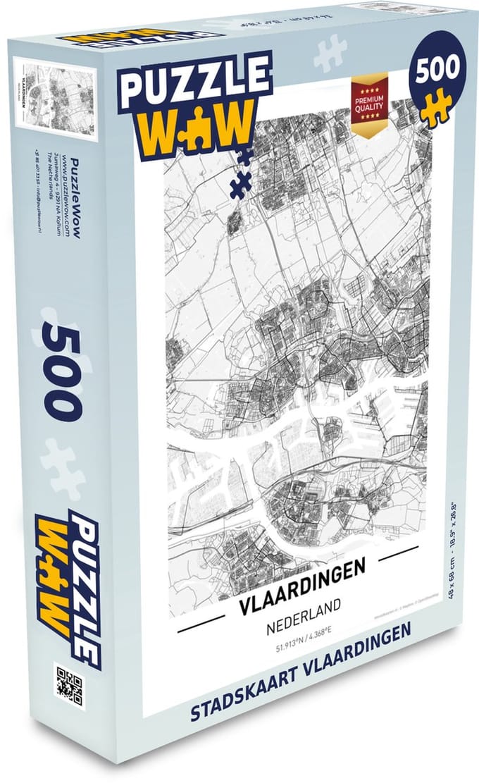 Puzzel Stadskaart Vlaardingen - Legpuzzel - Puzzel 500 stukjes - Plattegrond