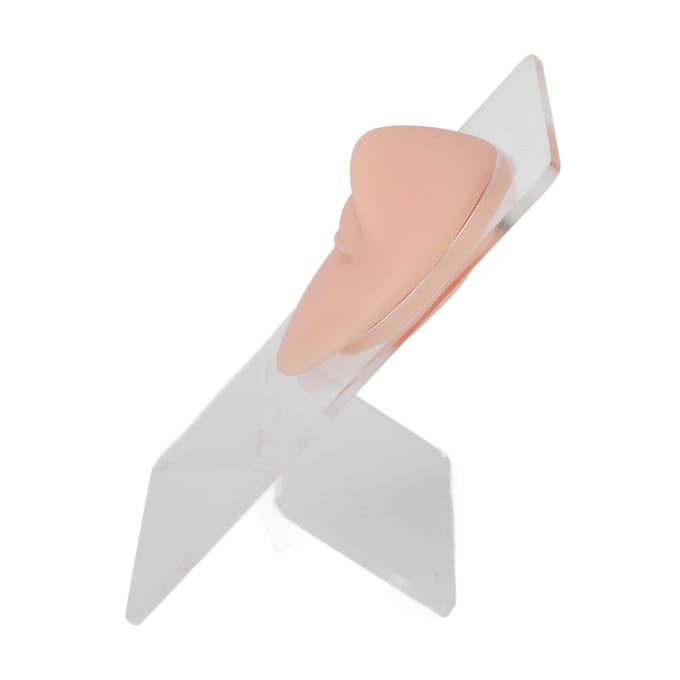 Modèle d'œil et de sourcil en silicone 3D simulé pour la pratique du piercing, modèle d'œil avec support pour l'exposition de bijoux beige clair