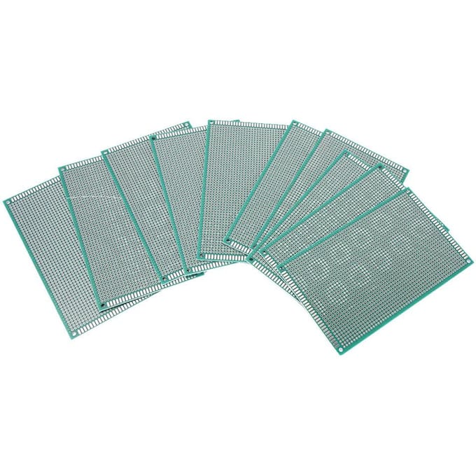 Lot de 10 prototypes PCB double face étamés 9 x 15 cm