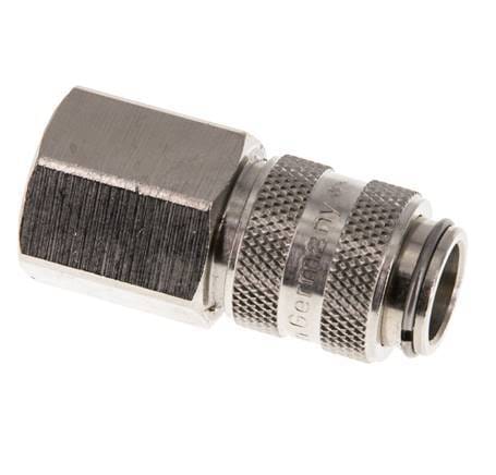 Vernikkeld Messing DN 5 Luchtkoppeling Snelkoppeling G 1/4 inch Binnendraad Double Shut-Off - CLS5-F-BN-SV-014