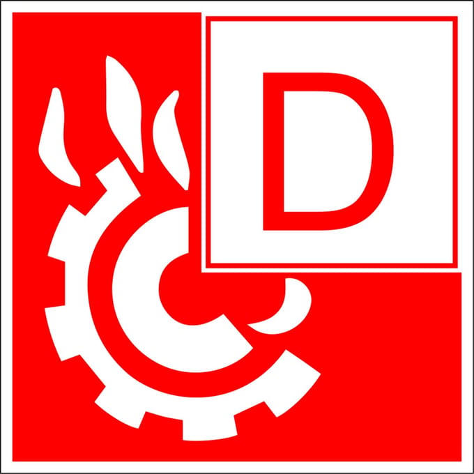 Brandklasse D sticker 100 x 100 mm