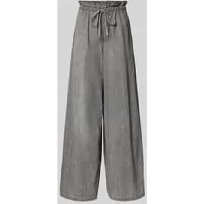 wide fit stoffen broek met ruches model 'Dwindle'