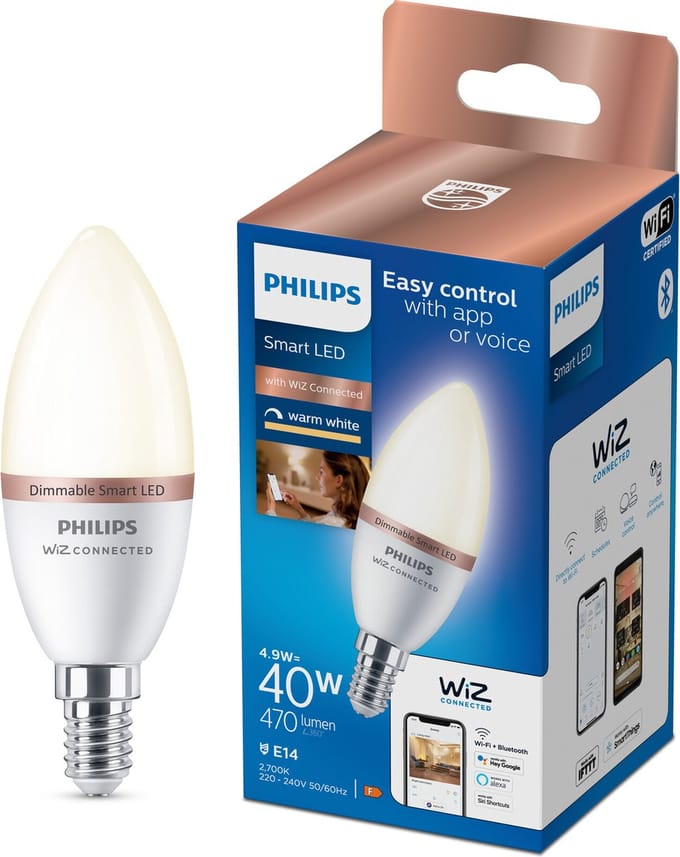 Philips Smart LED E14 5W 470lm 2700K Kaars Frosted