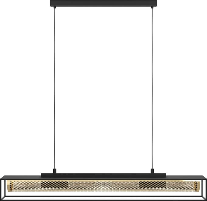 EGLO Nohales Hanglamp - E27 - 112 cm - Zwart|Goud - Staal
