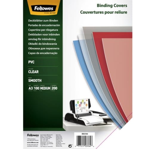 Voorblad fellowes a3 pvc 200micron 100 stuks