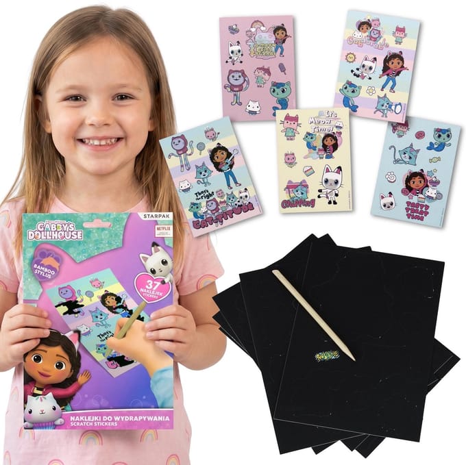 Gabby's Dollhouse Creatieve set, krasstickers, krasplaat, 37 stuks
