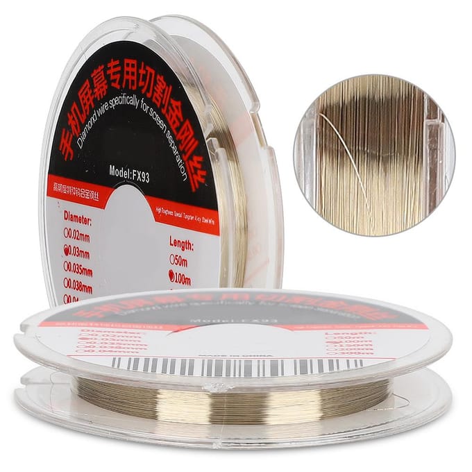 0,03 mm Speciaal Gesneden Legeringsstaaldraad Accessoire voor Mobiele Telefoonscherm 100 m Lengte